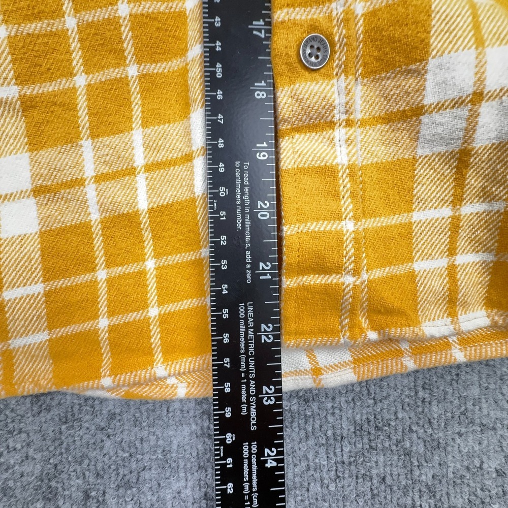 True Religion Plaid Flannel Shirt Men's XL Yellow Button Up Long Sleeve - Picture 12 of 14